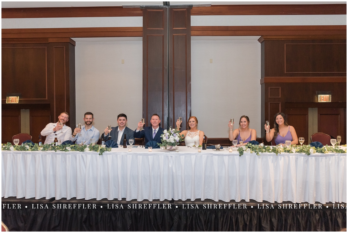 crowne plaza wedding reception in ballroom