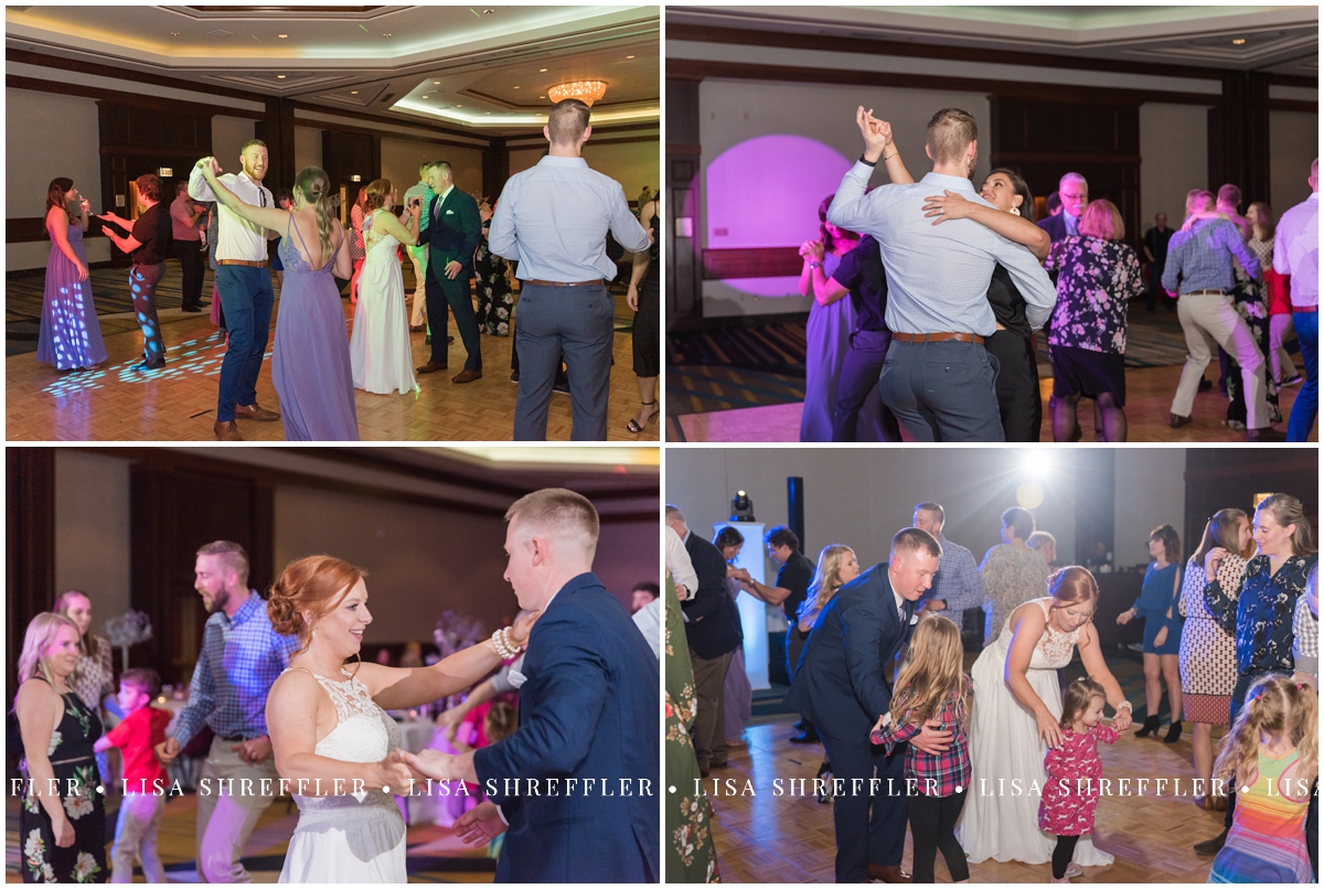 crowne plaza wedding reception in ballroom dance floor